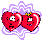 graphic of two hearts with faces